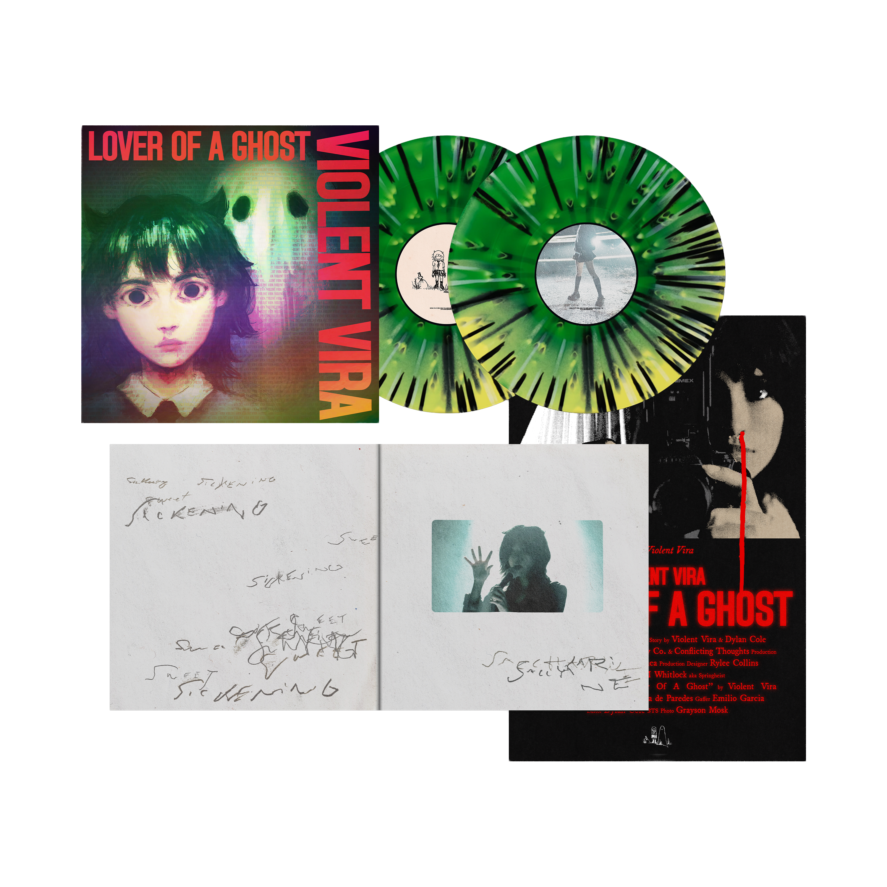 VIOLENT VIRA ‘LOVER OF A GHOST’ DELUXE EDITION 2LP (Exclusive – Limited to 500, Ectoplasm Splatter Vinyl)