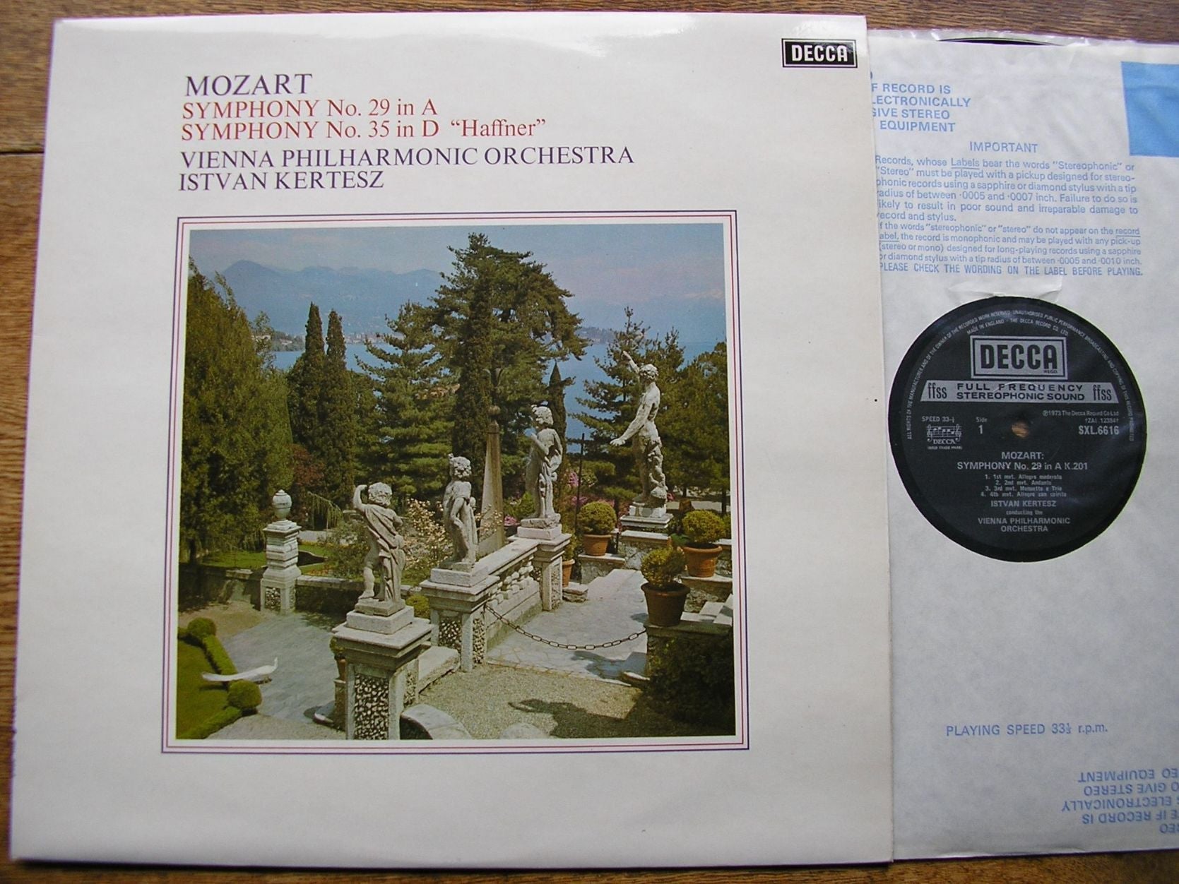 SXL 6616 MOZART: SYMPHONIES Nos. 29 & 35 ISTVAN KERTESZ / VIENNA PHILHARMONIC ORCHESTRA