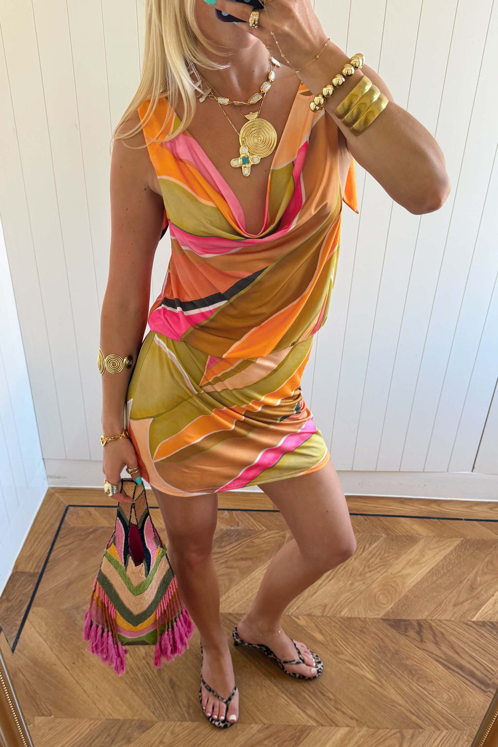 Green Abstract Leila Mini Dress