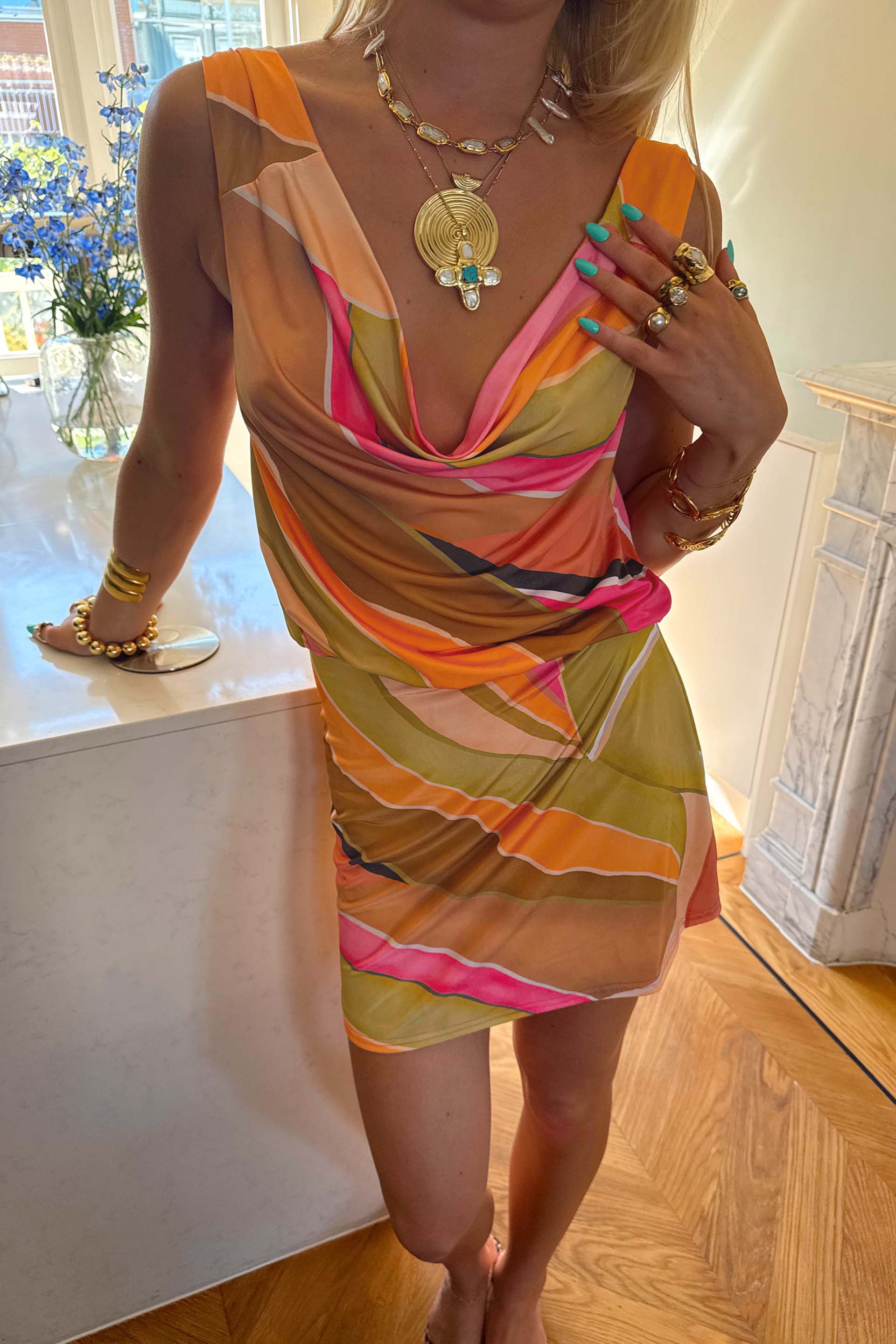 Green Abstract Leila Mini Dress