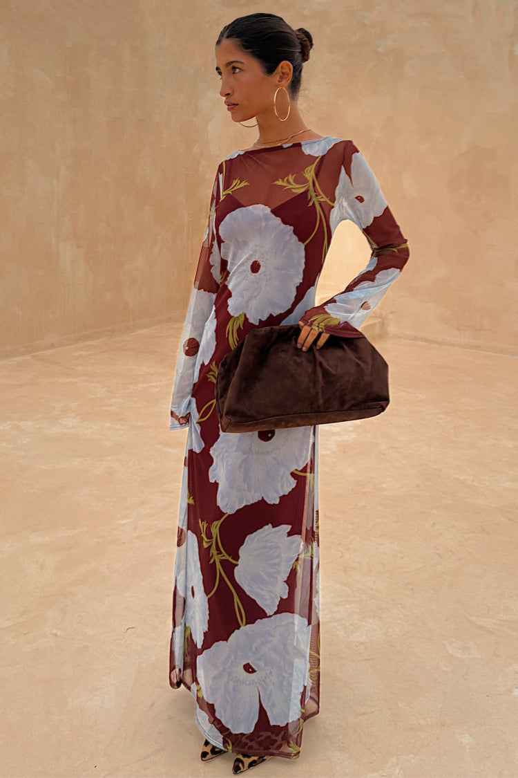 Burgundy & Blue Poppy Aria Dress