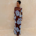 Burgundy & Blue Poppy Aria Dress