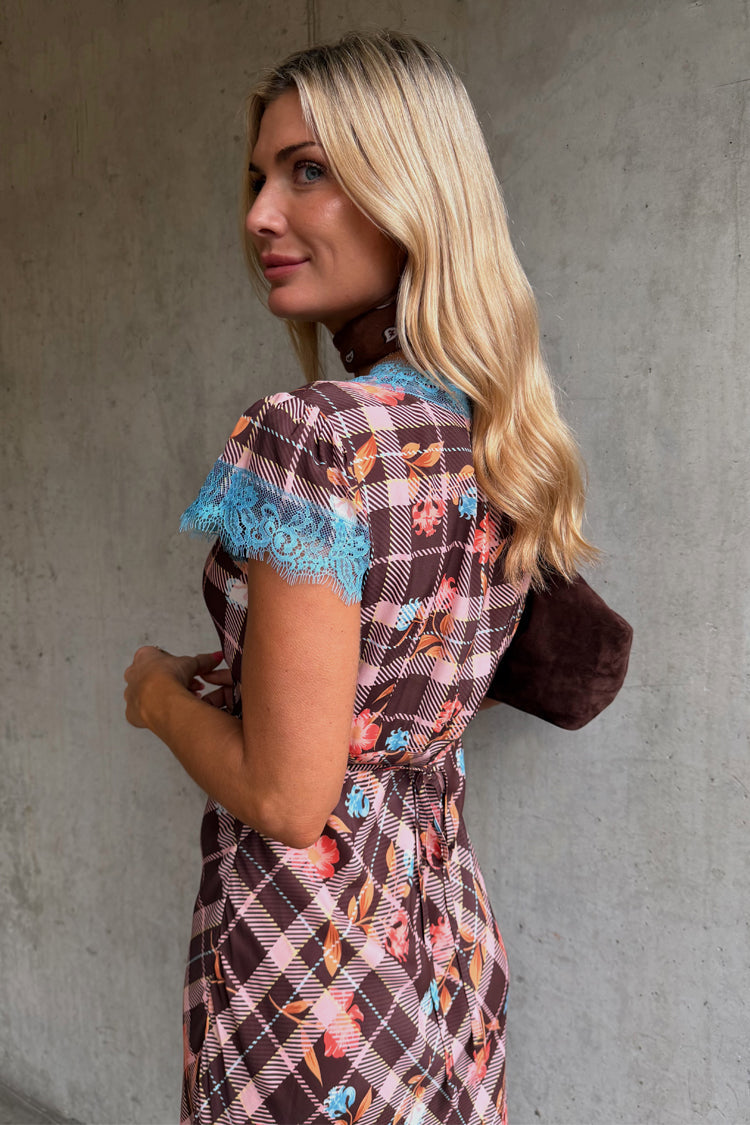 Check Floral Dress