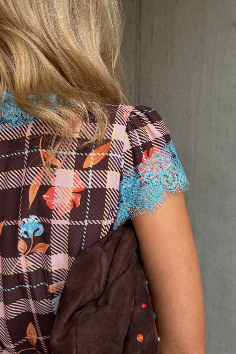 Check Floral Dress