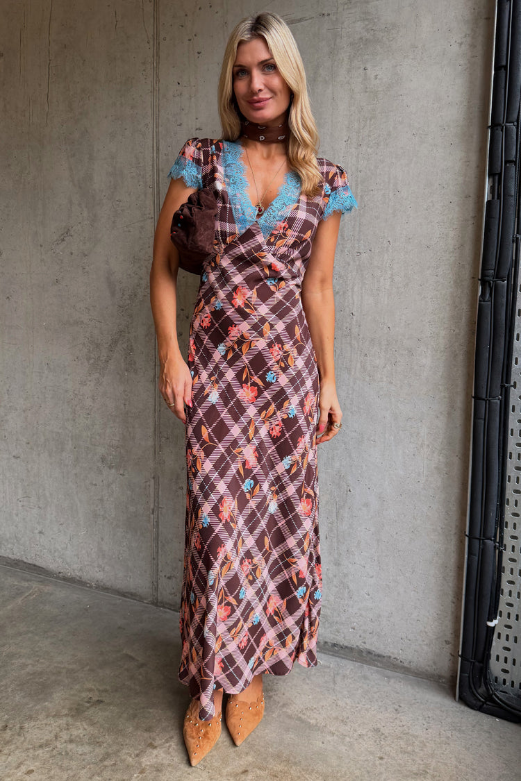 Check Floral Dress