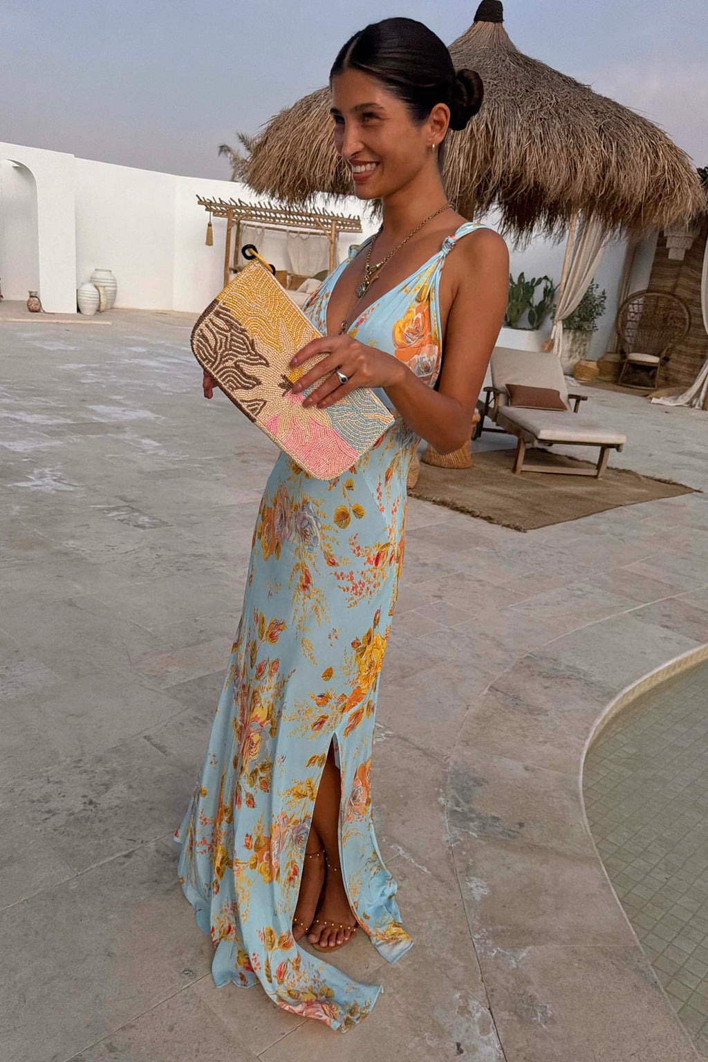 Sky Blue Floral Sofia Dress