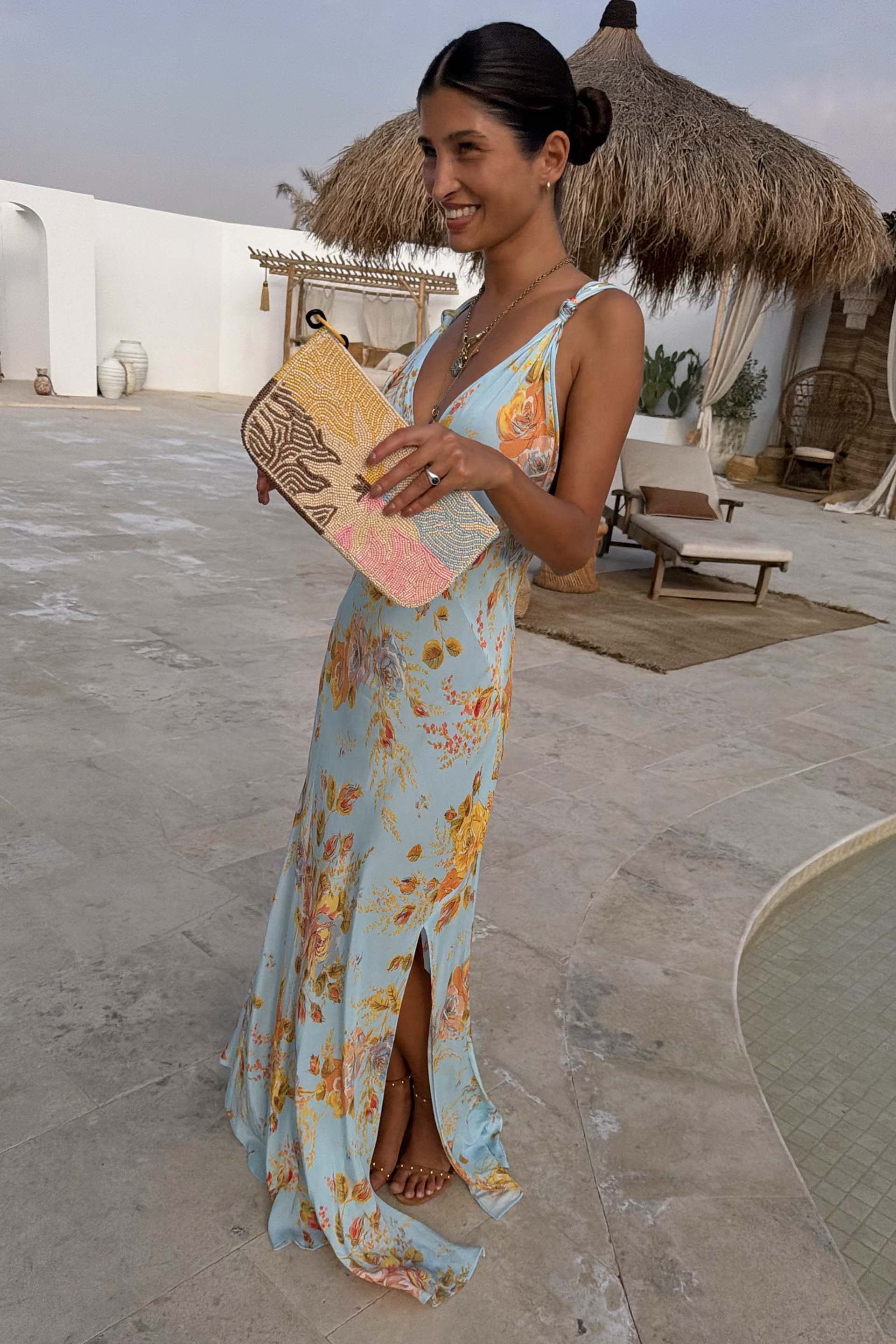 Sky Blue Floral Sofia Dress
