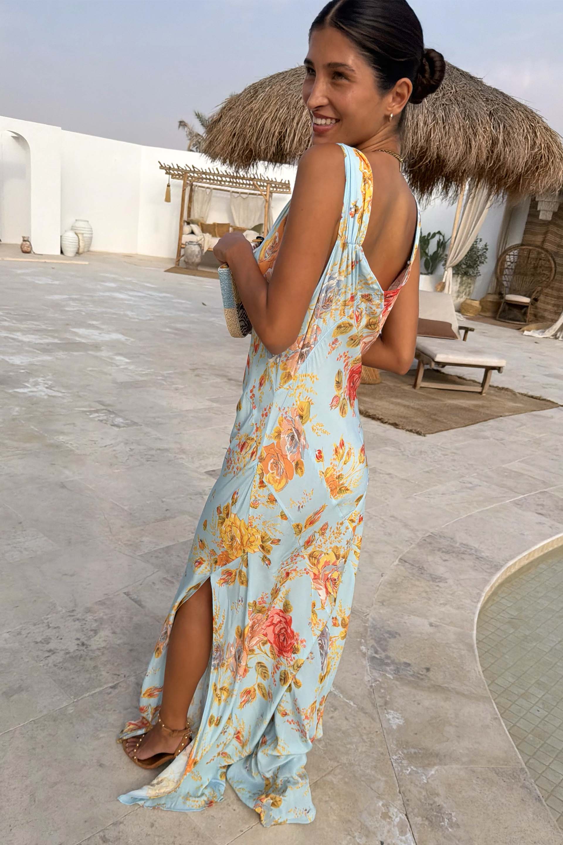 Sky Blue Floral Sofia Dress