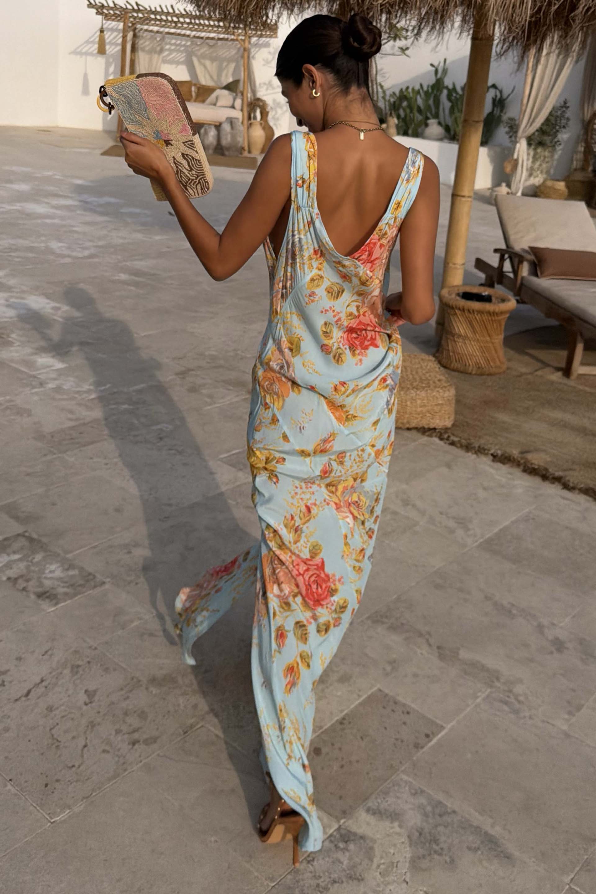 Sky Blue Floral Sofia Dress
