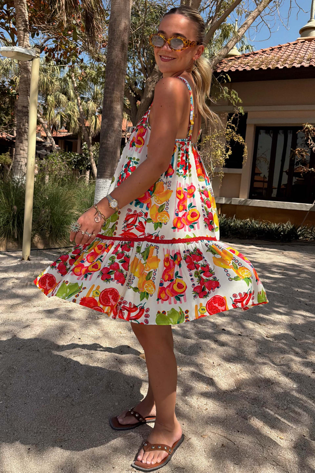 Fruit Stamps Mini Dress