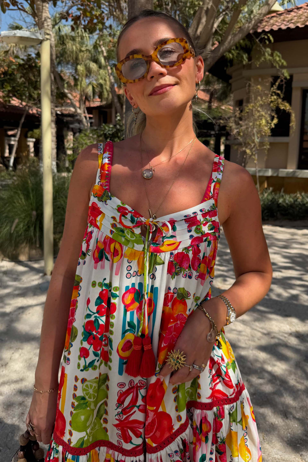 Fruit Stamps Mini Dress