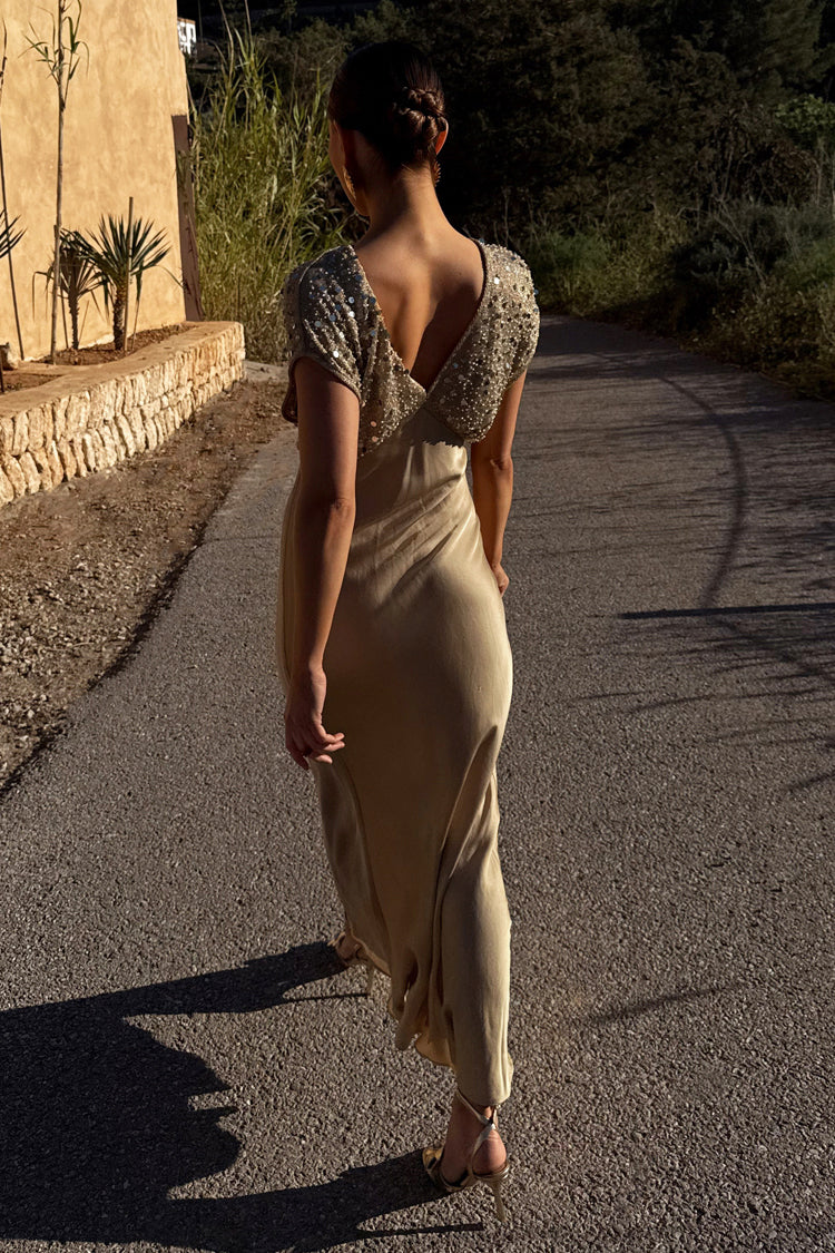 Gold Sequin Elodie Dress