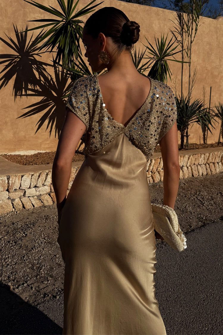 Gold Sequin Elodie Dress