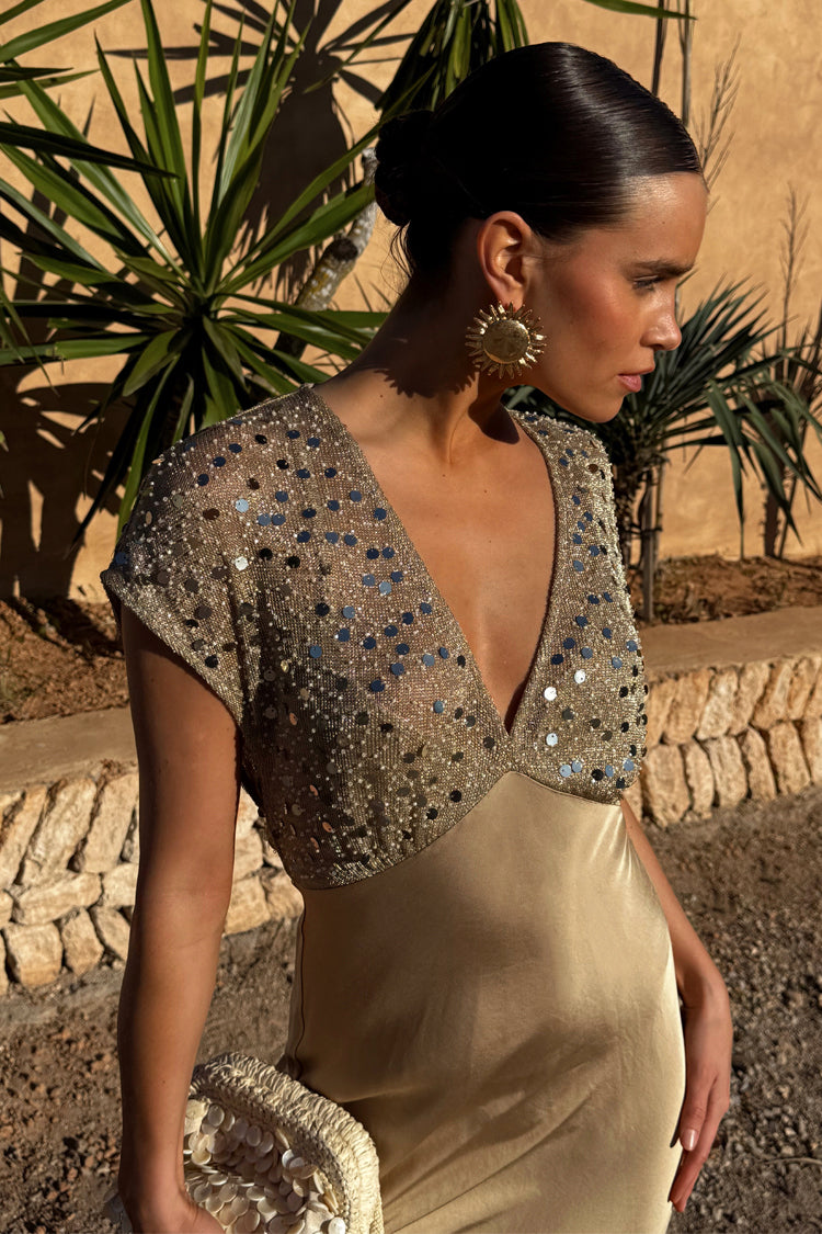 Gold Sequin Elodie Dress
