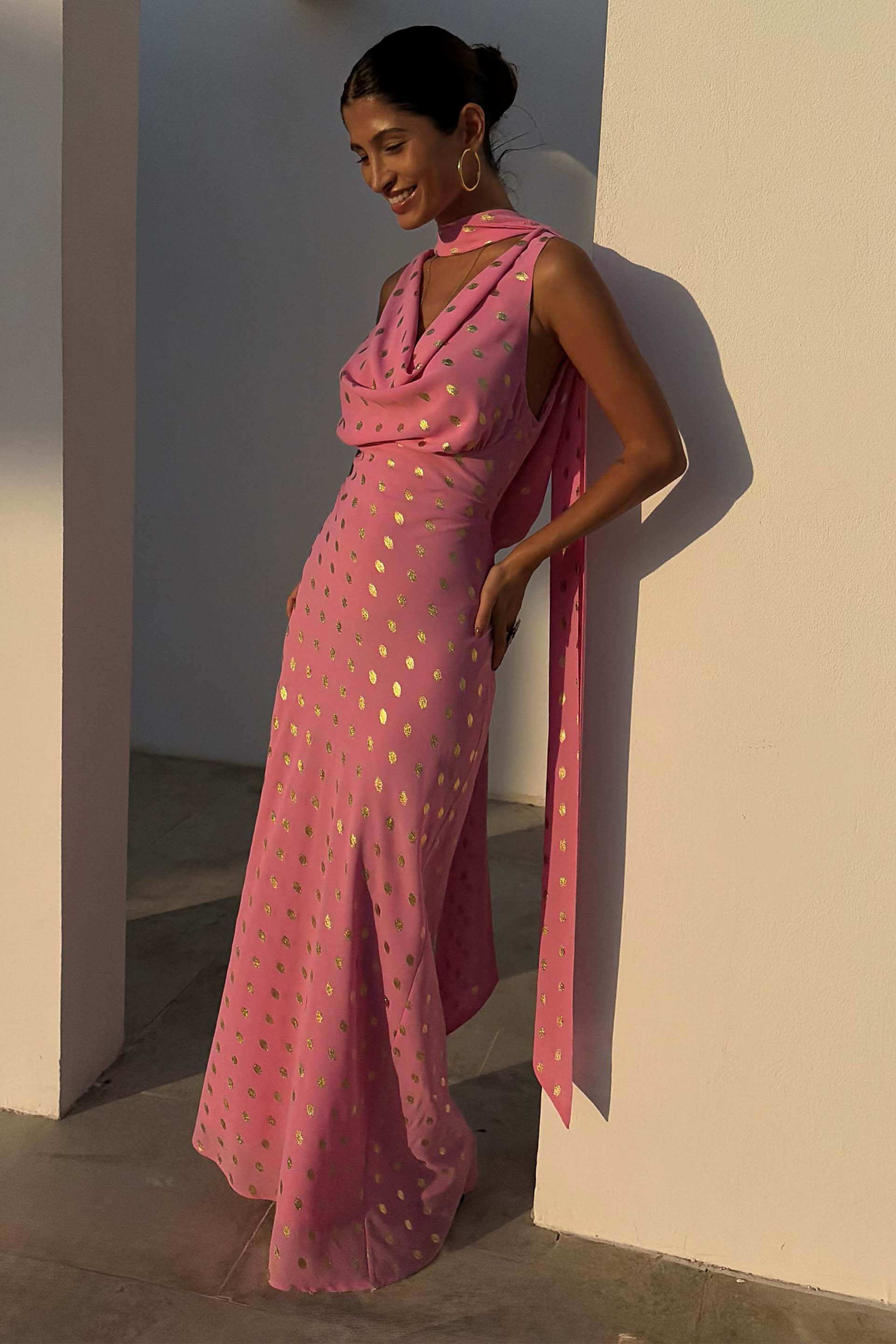 Pink Sophie Dress with Gold Fleck