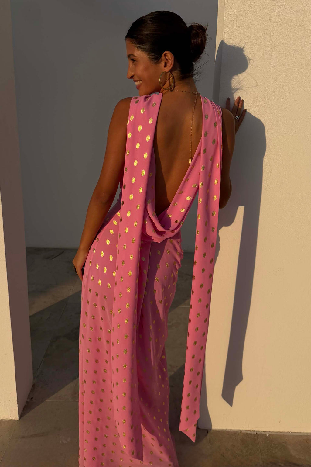 Pink Sophie Dress with Gold Fleck
