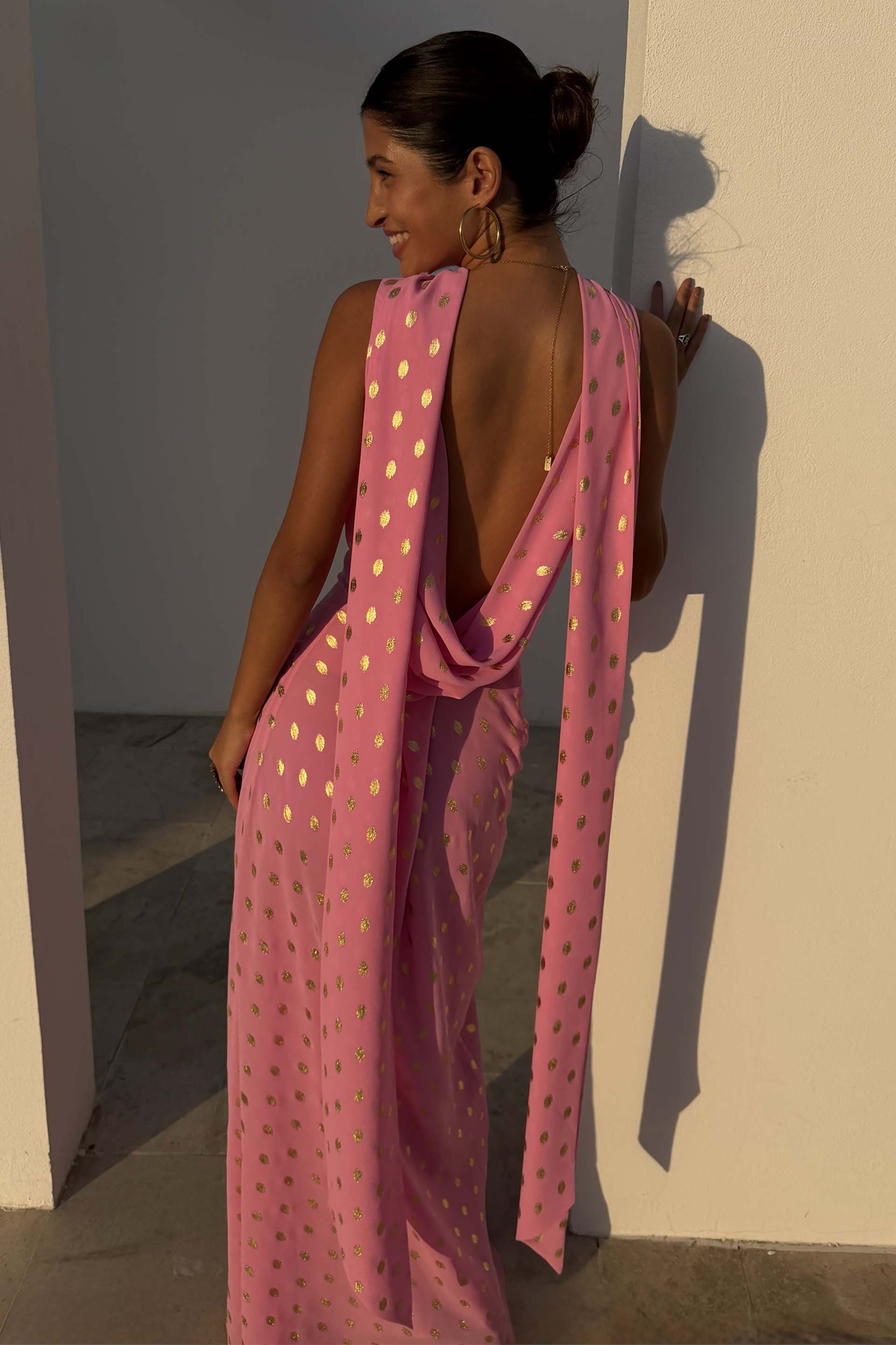 Pink Sophie Dress with Gold Fleck