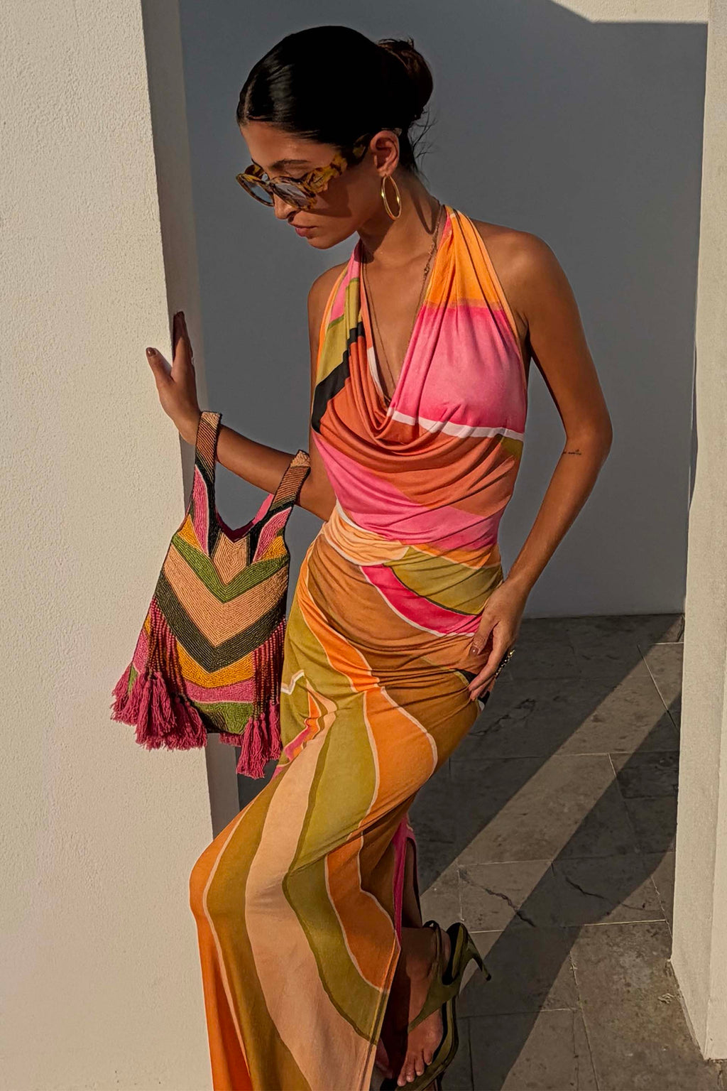 Green Abstract Sabine Dress