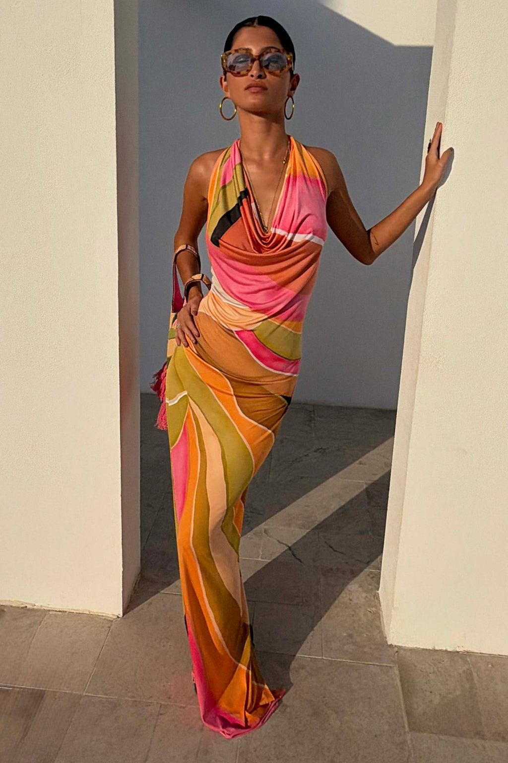 Green Abstract Sabine Dress