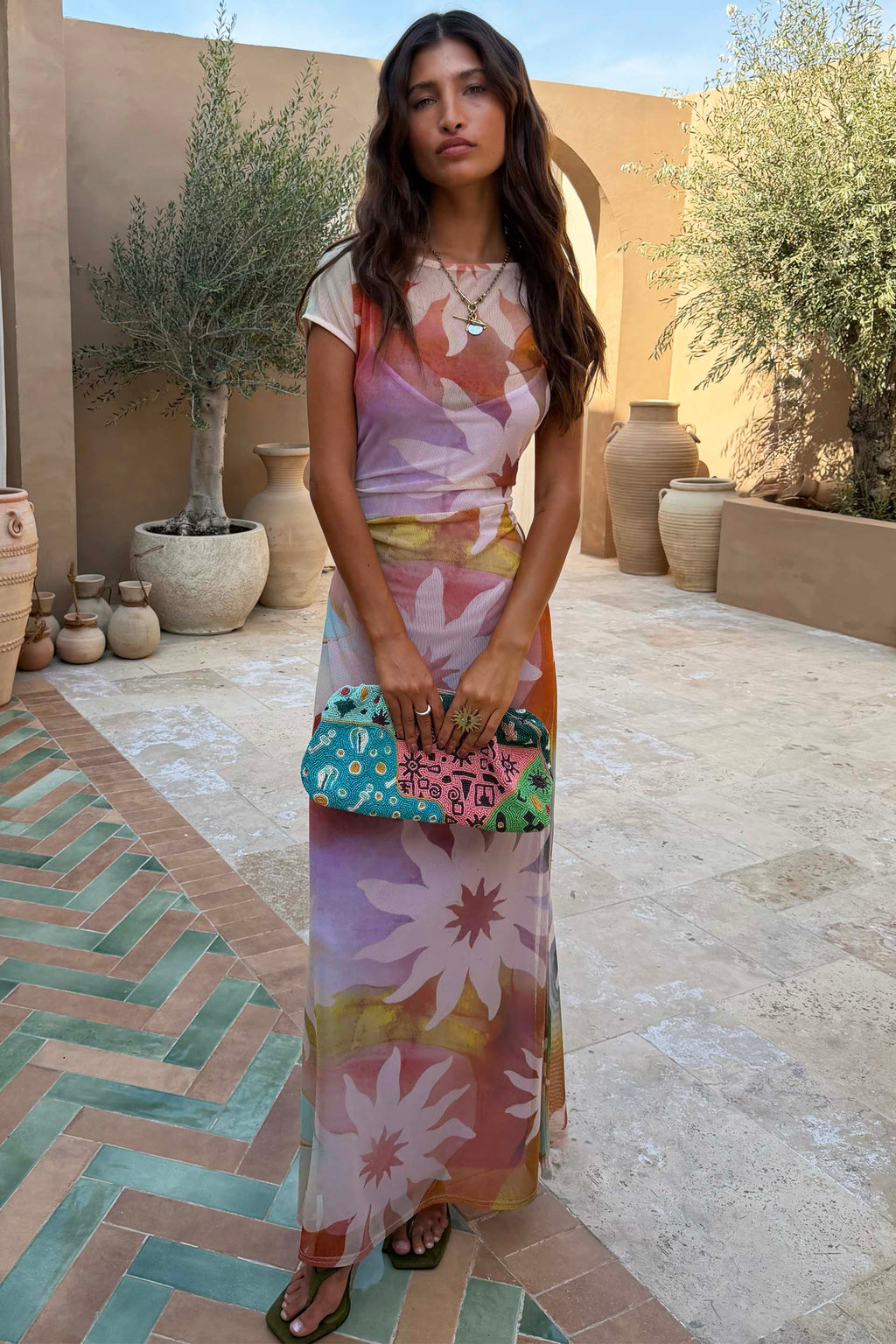 Abstract Soleil Luna Mesh Dress