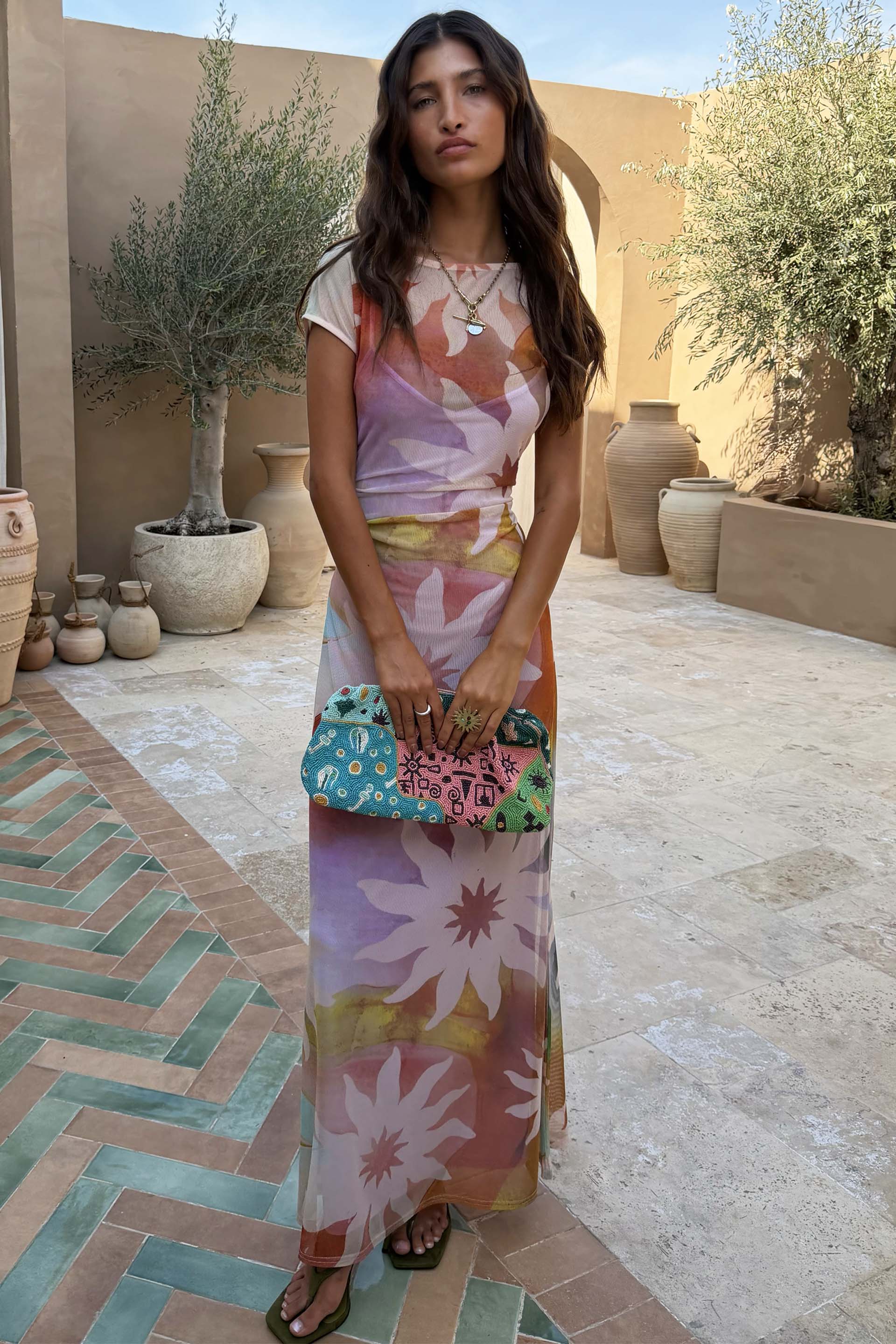 Abstract Soleil Luna Mesh Dress