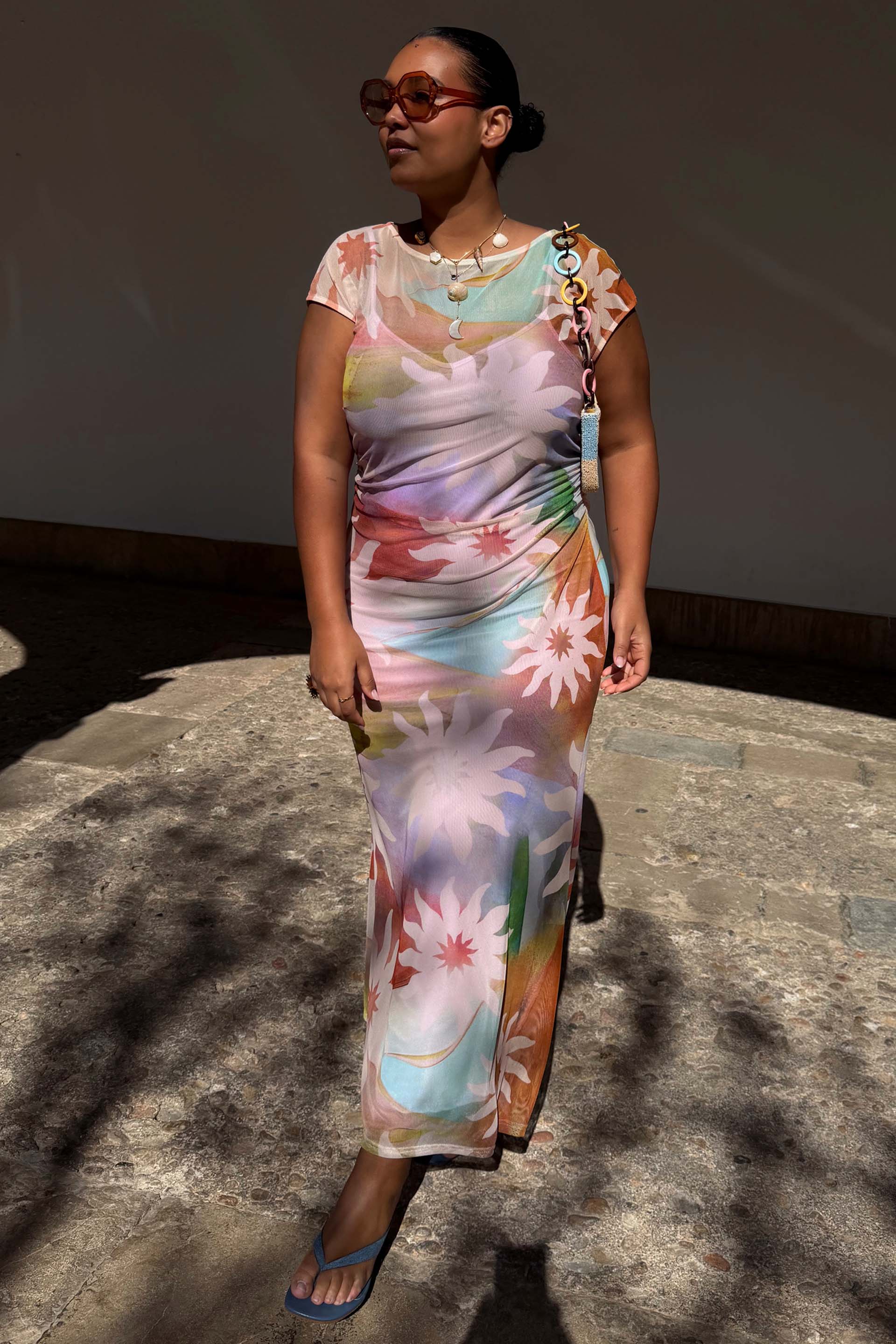 Abstract Soleil Luna Mesh Dress