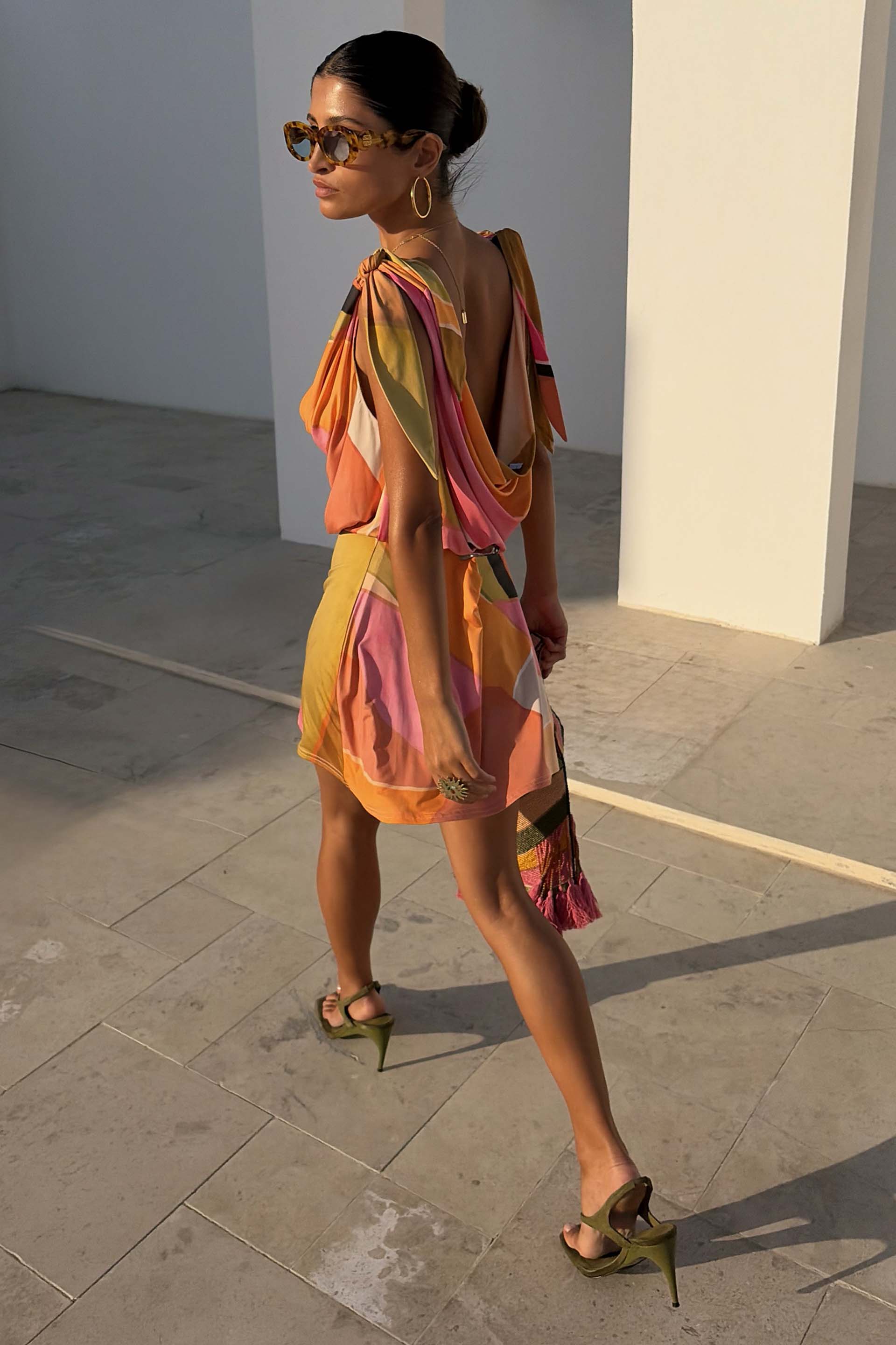 Green Abstract Leila Mini Dress
