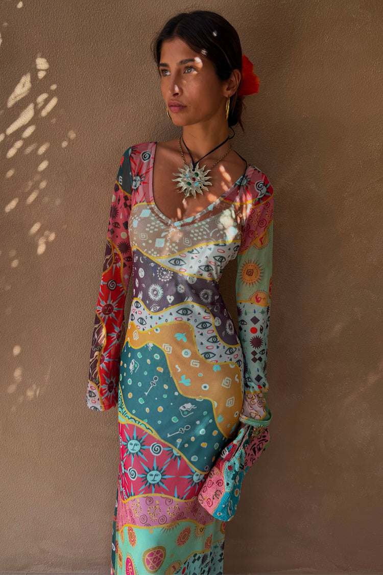 Pastel Morocco Mesh Vivi Dress