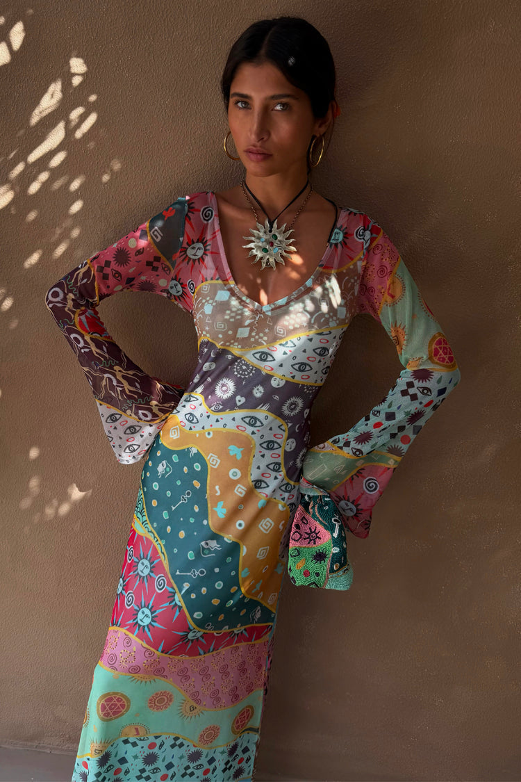 Pastel Morocco Mesh Vivi Dress