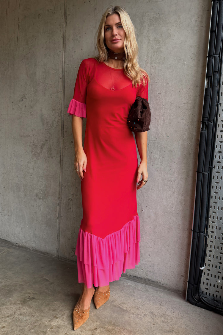Red and Pink Katie Dress