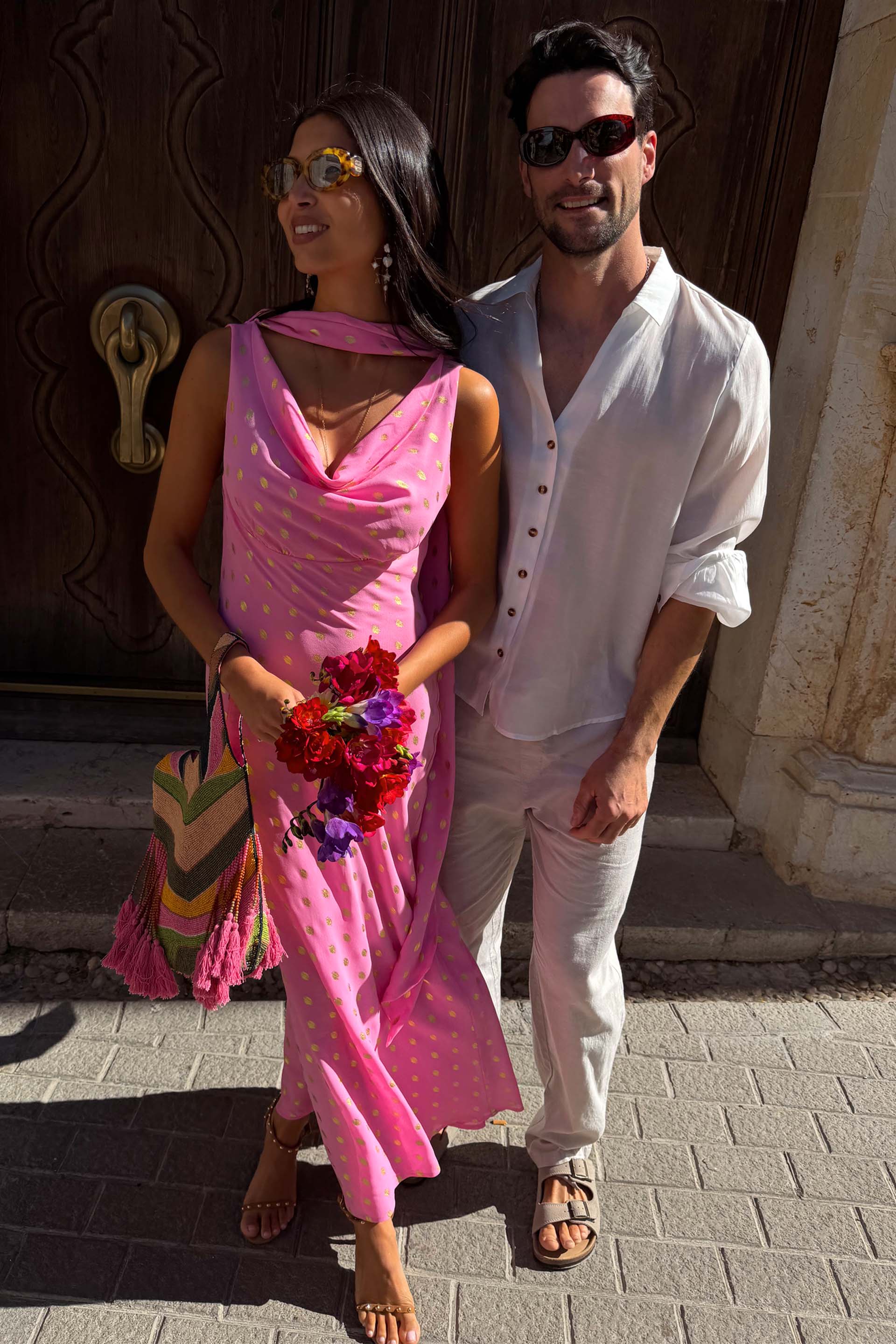 Pink Sophie Dress with Gold Fleck