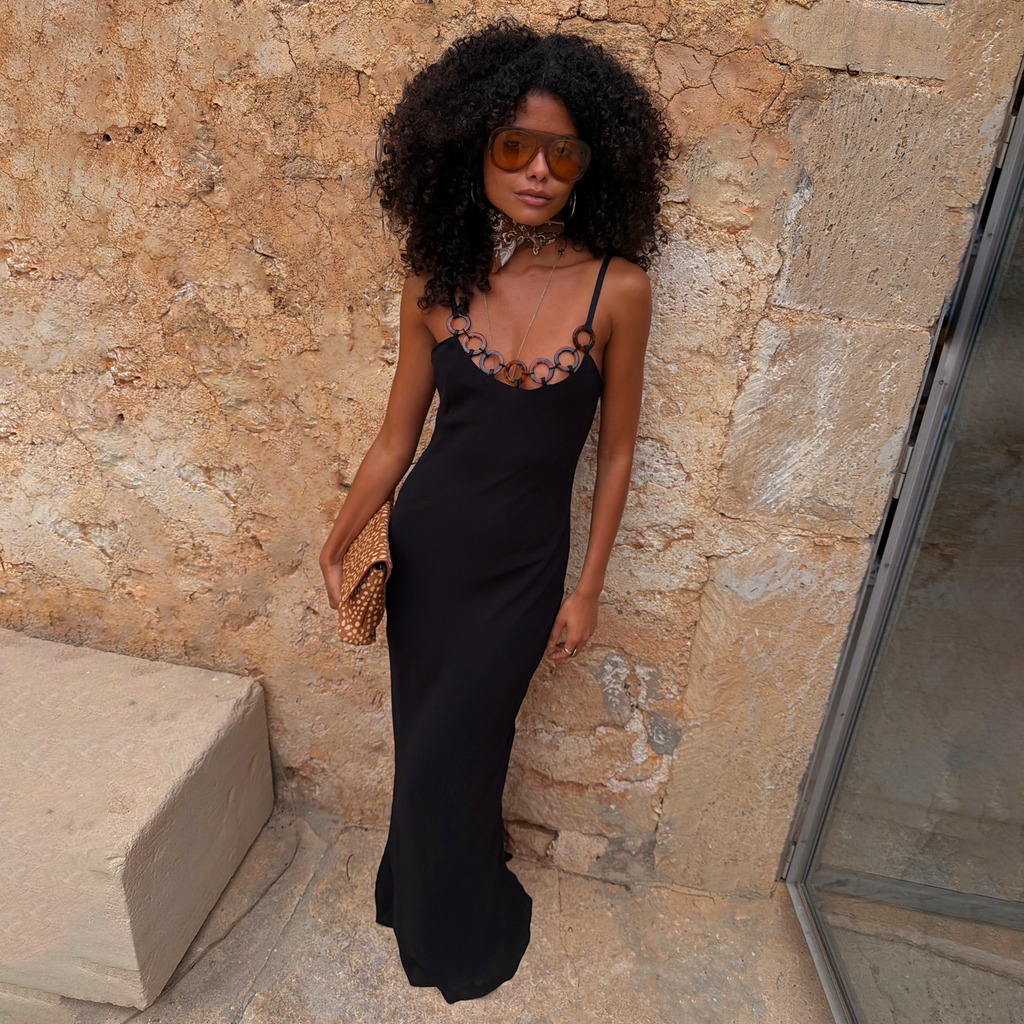 Black Sapna Dress with Ring Detail