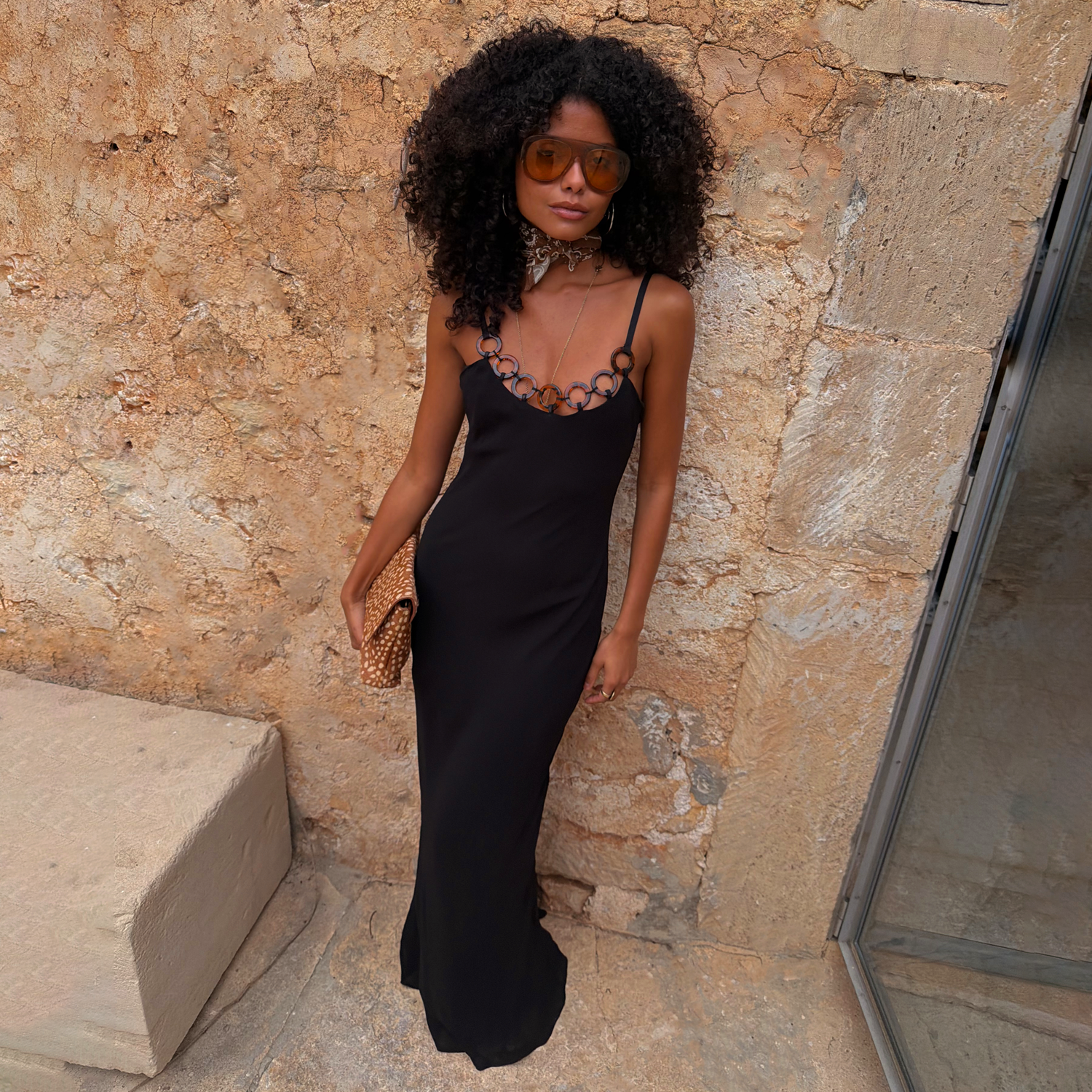 Black Sapna Dress with Ring Detail