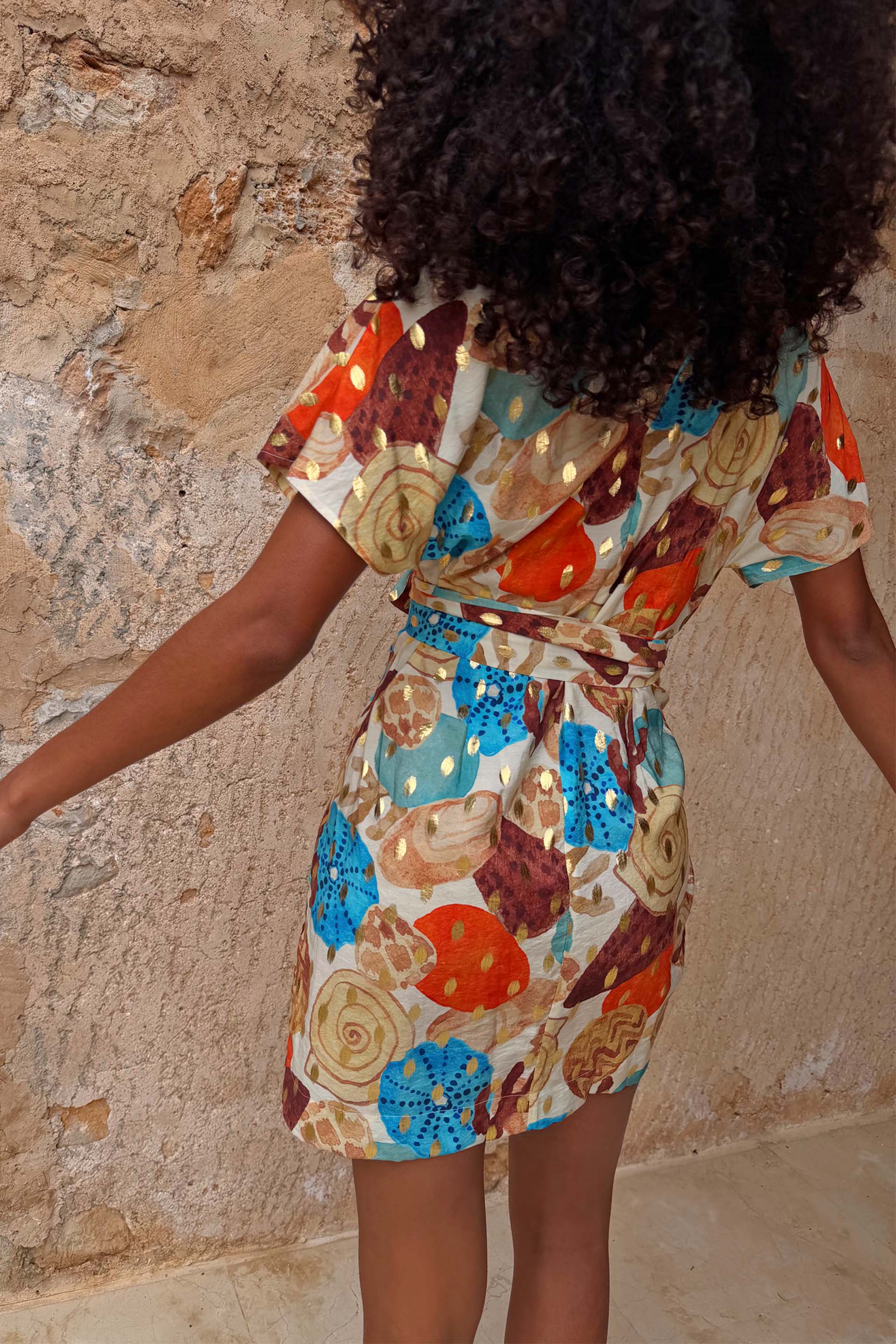 Shell Mini Wrap Dress