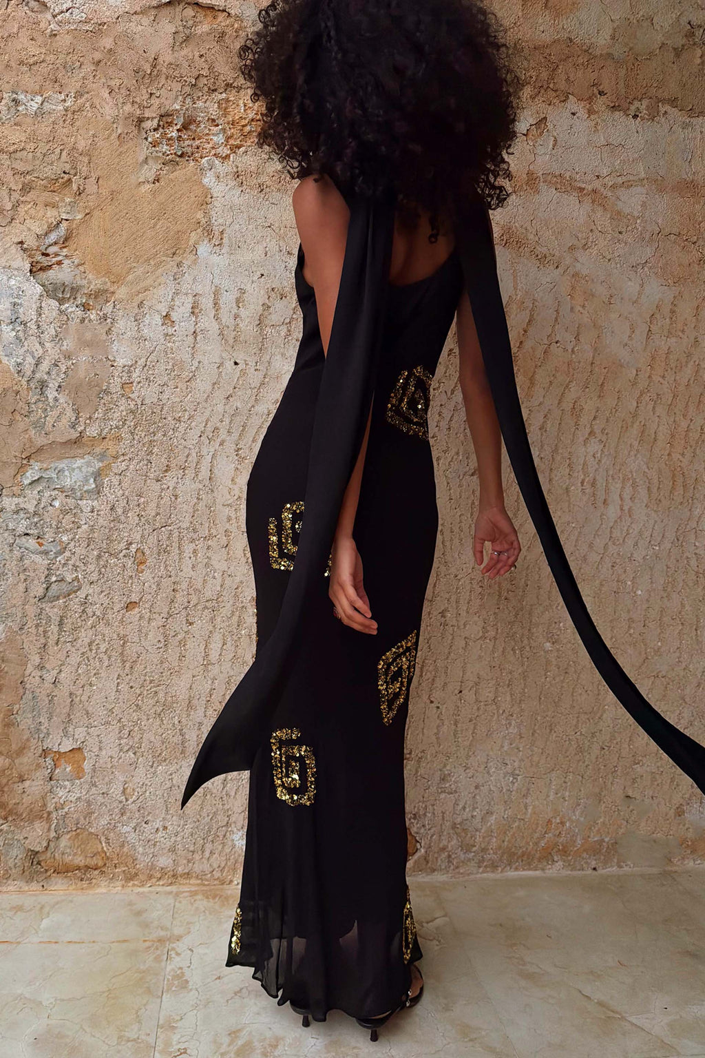 Black & Gold Simona Dress