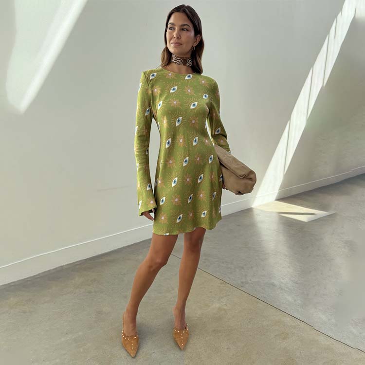 Khaki Eye Mini Soho Dress Petite