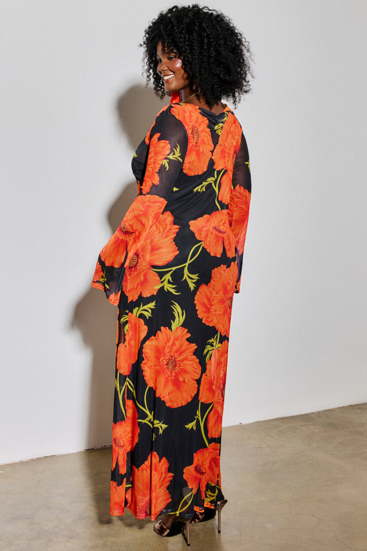 Black Poppy Aria Mesh Dress