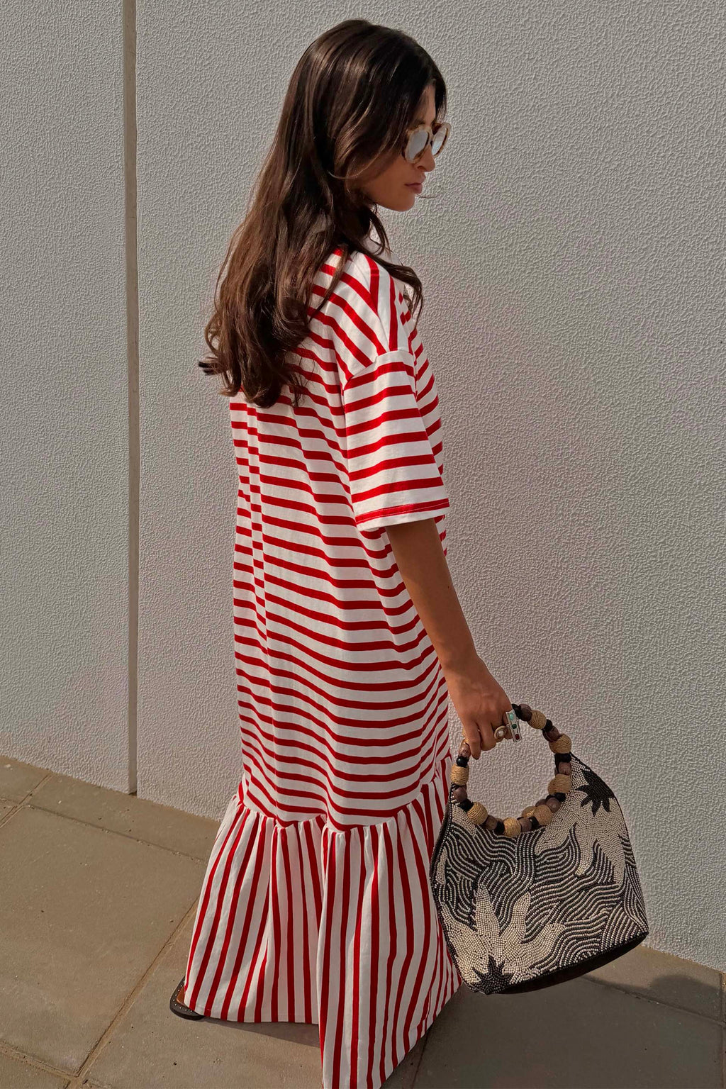 Red Stripe Jersey Dress