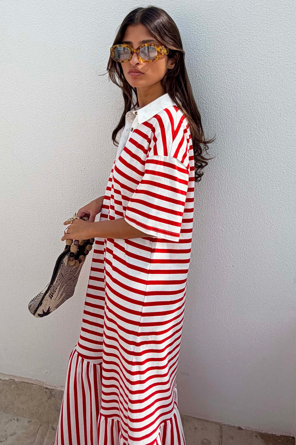 Red Stripe Jersey Dress