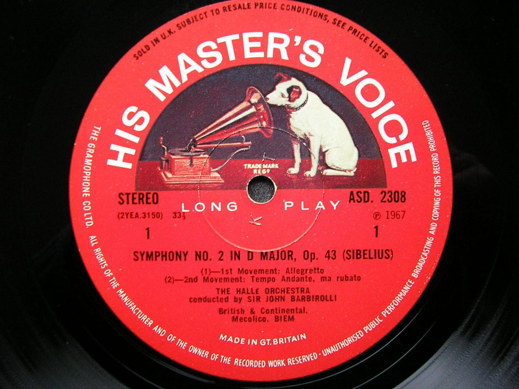 SIBELIUS: THE SEVEN SYMPHONIES SIR JOHN BARBIROLLI / HALLE ORCHESTRA ASD 2308 / 2326 / 2366 / 2494 / 2648