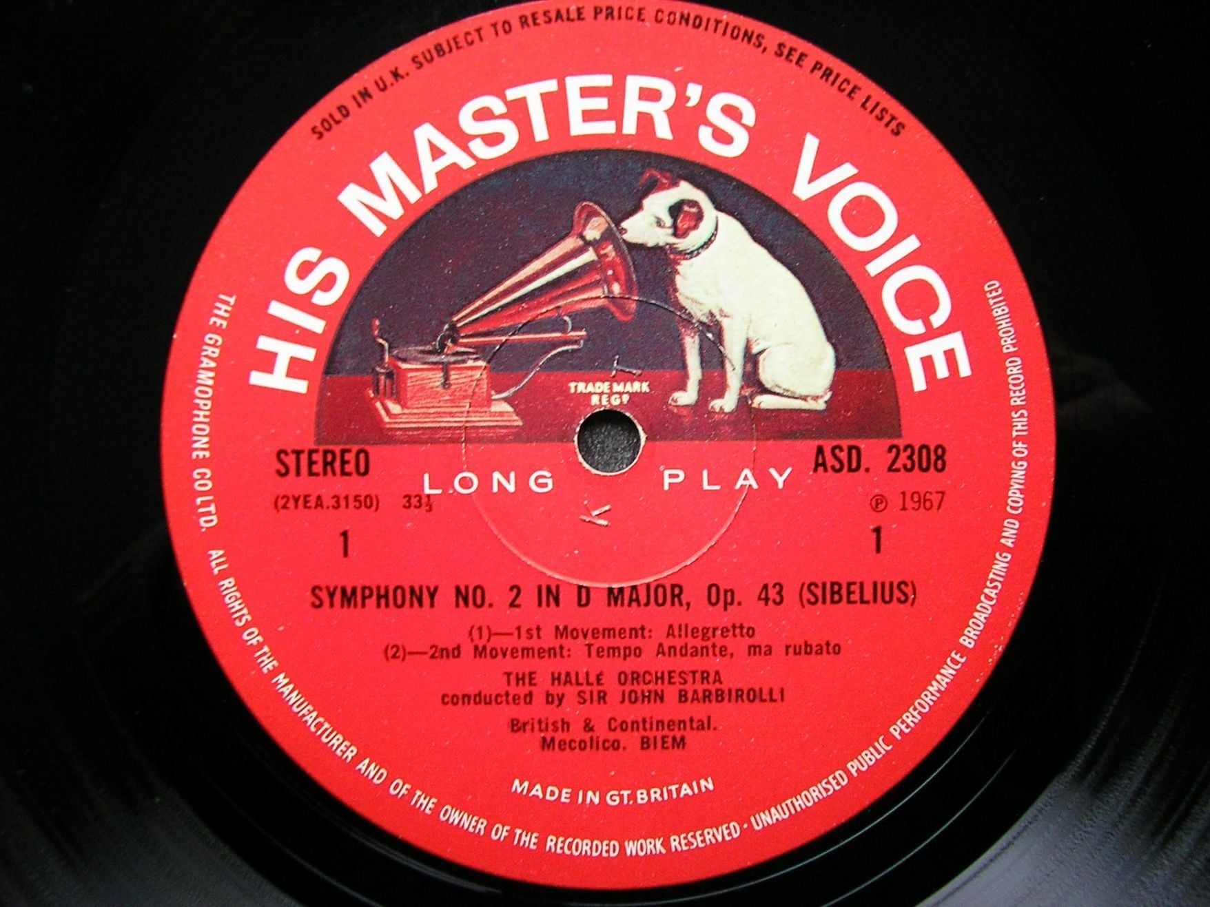 SIBELIUS: THE SEVEN SYMPHONIES SIR JOHN BARBIROLLI / HALLE ORCHESTRA ASD 2308 / 2326 / 2366 / 2494 / 2648