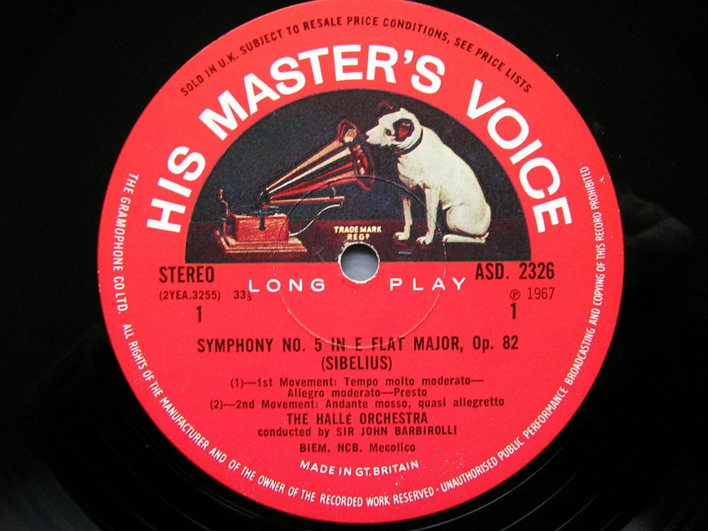 SIBELIUS: THE SEVEN SYMPHONIES SIR JOHN BARBIROLLI / HALLE ORCHESTRA ASD 2308 / 2326 / 2366 / 2494 / 2648