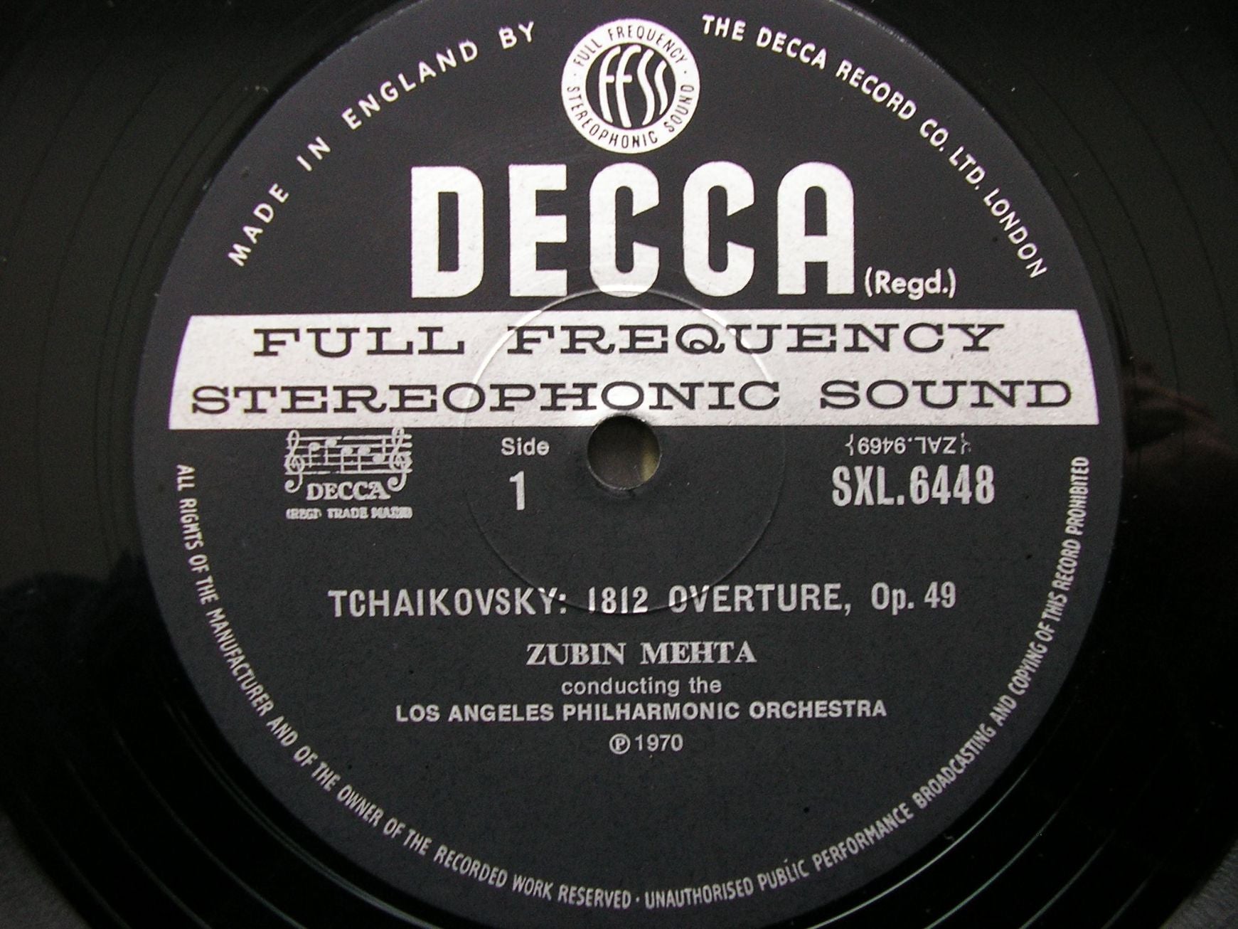 TCHAIKOVSKY: 1812 OVERTURE / ROMEO & JULIET    MEHTA / LOS ANGELES PHILHARMONIC     SXL 6448