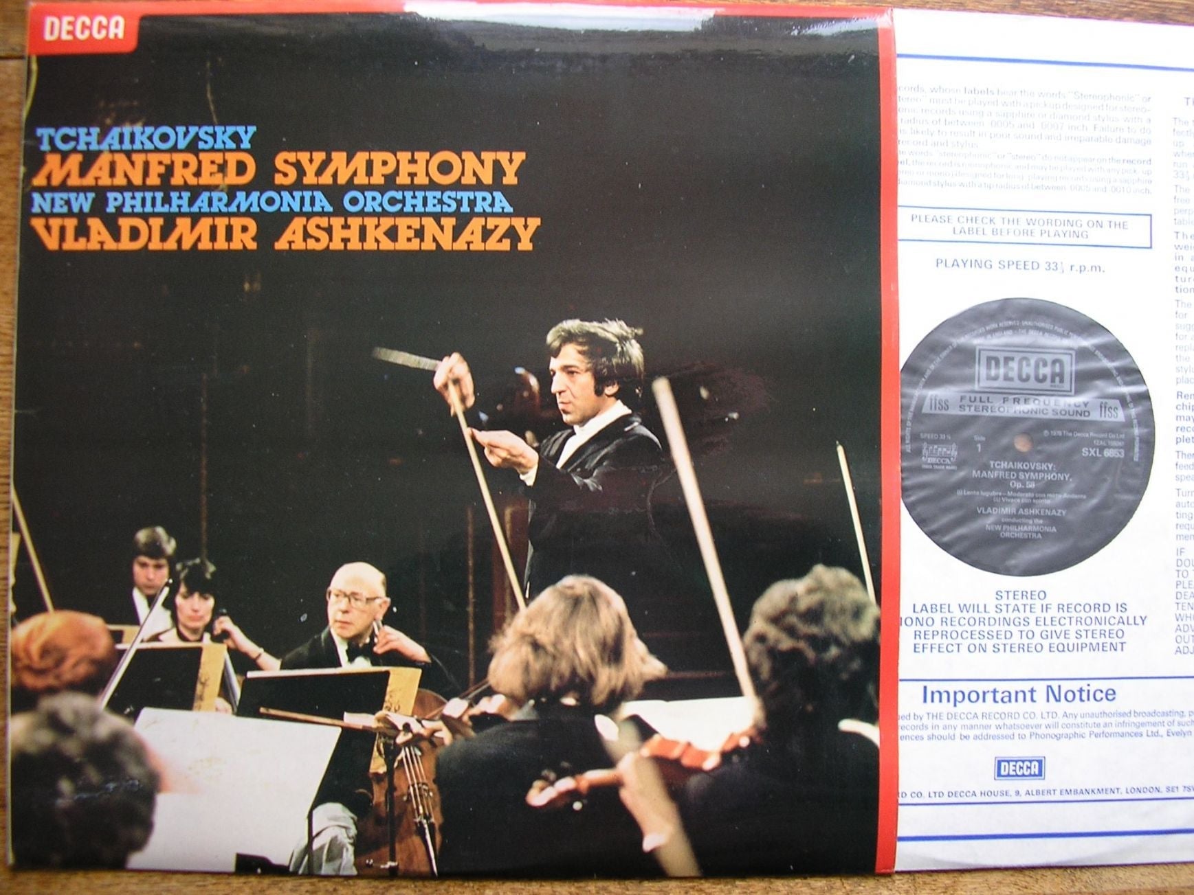 TCHAIKOVSKY: MANFRED SYMPHONY   ASHKENAZY / PHILHARMONIA ORCHESTRA    SXL 6853