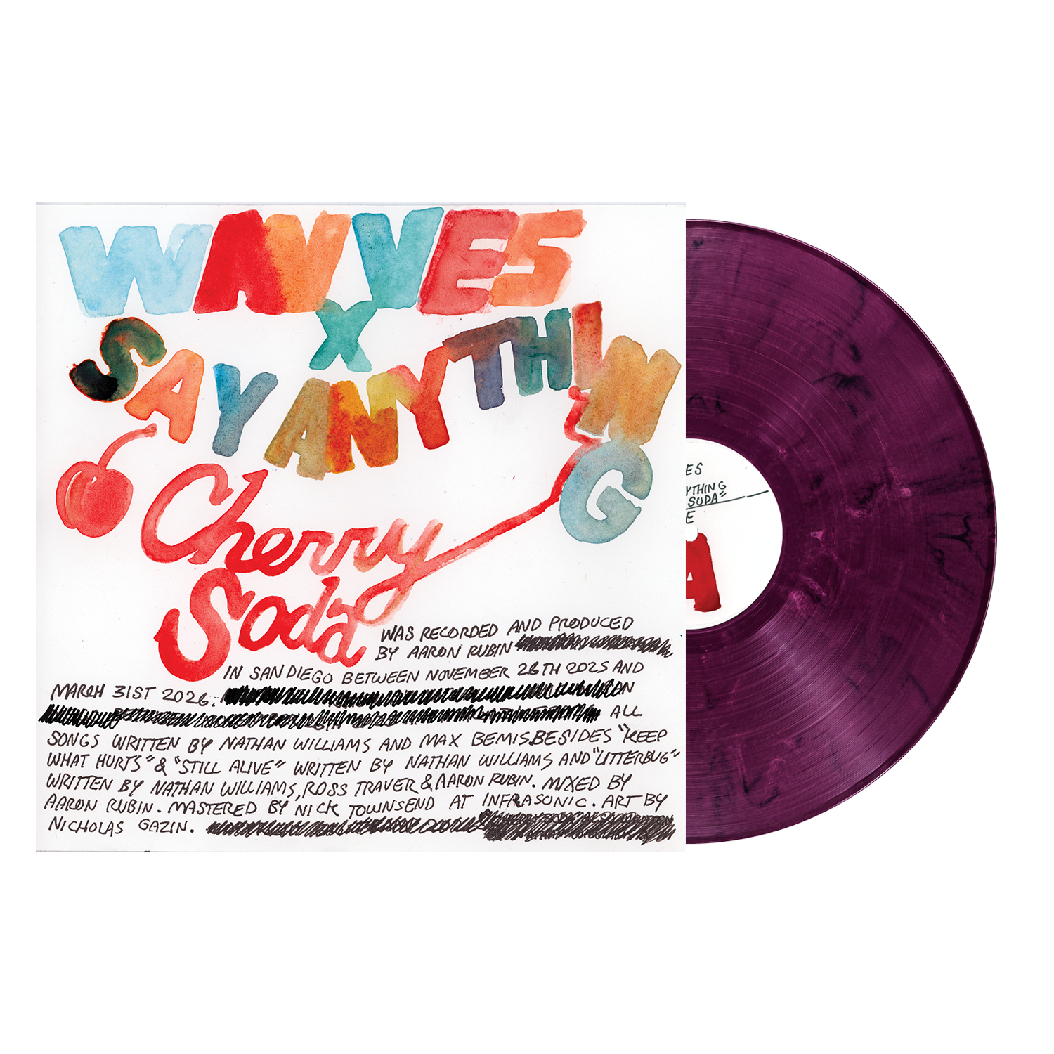 WAVVES X SAY ANYTHING 'CHERRY SODA' LP (Eco Purple Pink Vinyl)